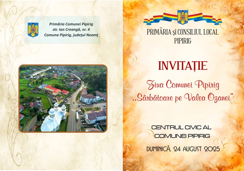 Ziua comunei Pipirig – „Sărbătoare pe Valea Ozanei”