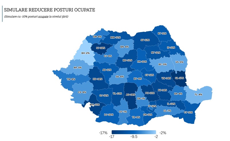 Peste 2.100 de concedieri în regiunea Nord Est ca urmare a reformei administrației publice locale. Situația pe județe