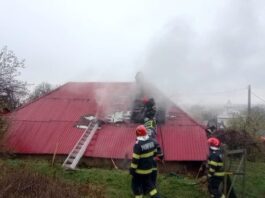 Incendiu puternic la o locuință din Podoleni