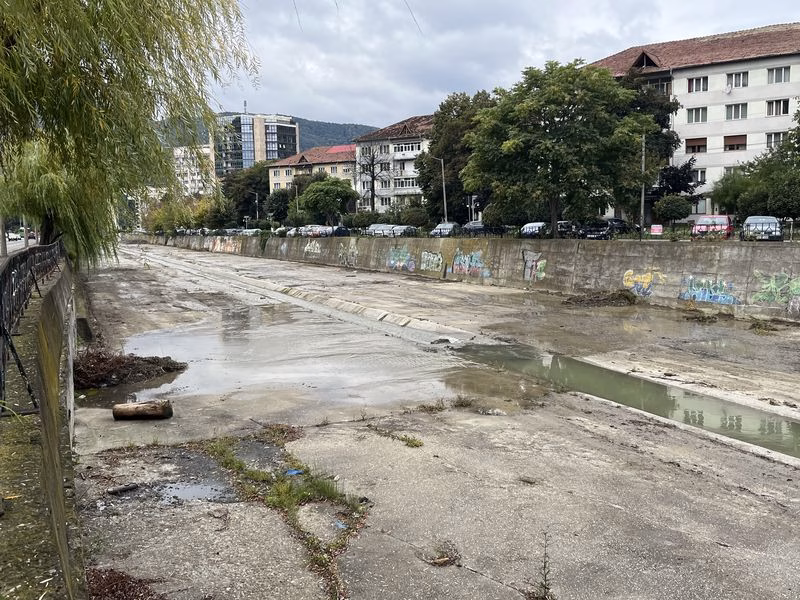 Video-foto. Piatra Neamț. Lucrări de igienizare și decolmatare pe pârâul Cuejdi