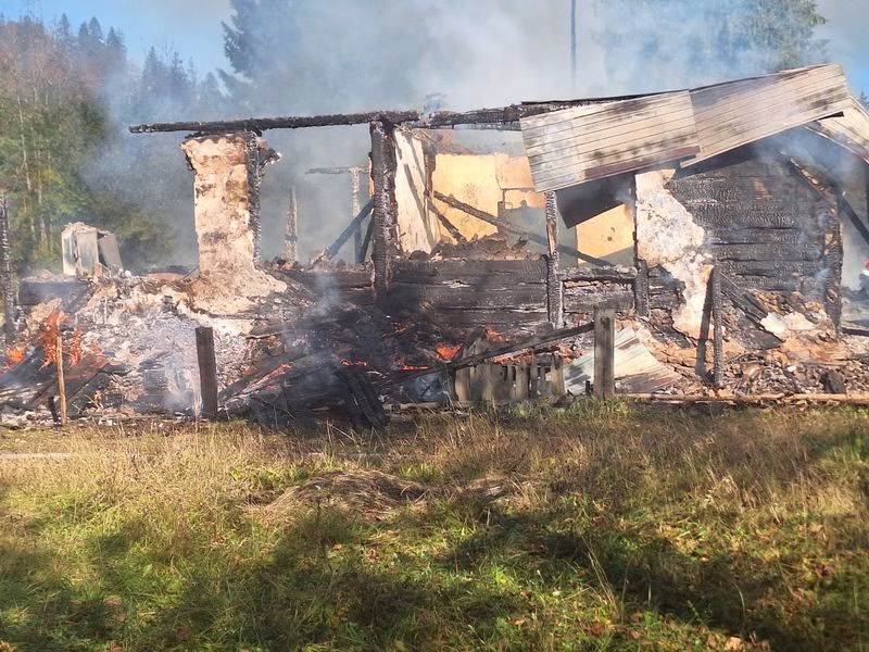 Video-foto. Neamț. Gospodărie a fost mistuită de flăcări