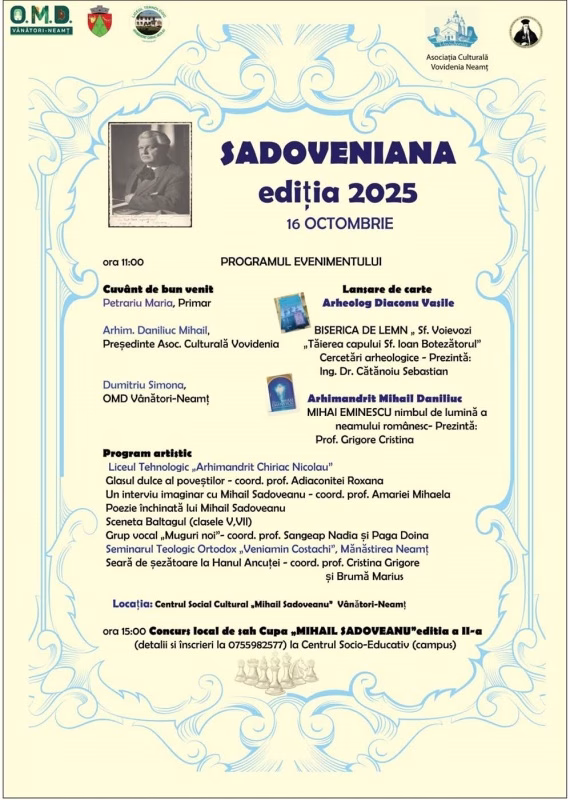 Vânători-Neamț: Sadoveniana, ediția 2025 – un eveniment cultural inedit