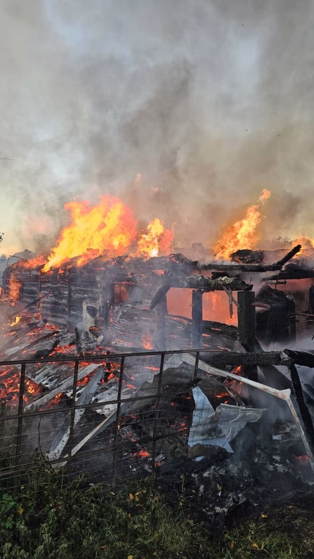 FOTO. Neamț. Gospodărie distrusă de flăcări