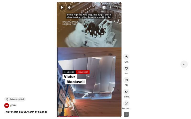 La un pas de celebritate – „live” on CCTV!  Un bărbat din Petricani a furat alcool, zi de zi, dintr-un hipermarket