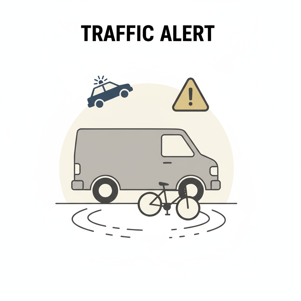 Accident la Români, județul Neamț: un biciclist de 55 de ani a ajuns la spital după ce a intrat într-o autoutilitară