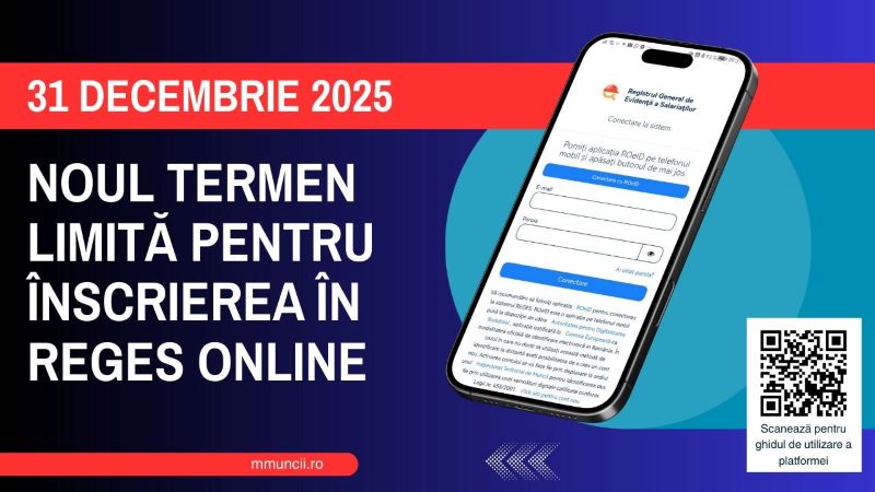 Reges Online înlocuiește oficial Revisal de la 1 ianuarie 2026. Noul registru digital al salariaților devine obligatoriu pentru toți angajatorii din România