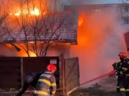 Iași. Incendiu violent la o locuință de pe șoseaua Voinești