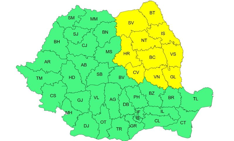Atenționare cod galben de ger în Moldova