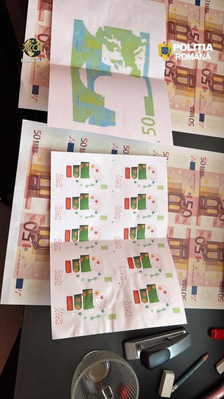 Percheziții la falsificatori de monedă – au fost găsiți 1,2 milioane de euro măsluiți și o „fabrică de bani”
