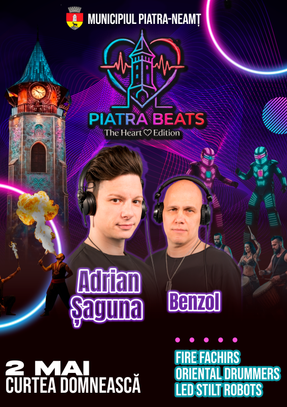PIATRA BEATS – THE HEART EDITION: pe 2 mai, Curtea Domnească devine centrul distracției
