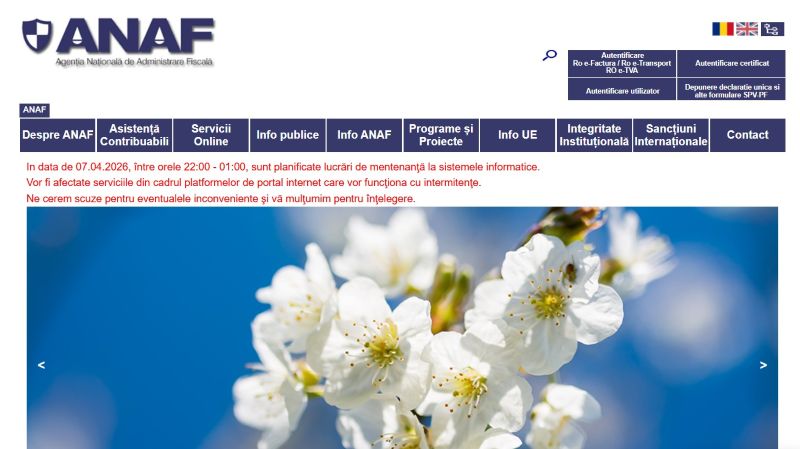 Fiscul anunță lucrări de mentenanță la sistemele informatice