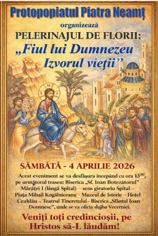 Piatra Neamț. Pelerinaj de Florii în Sâmbăta lui Lazăr