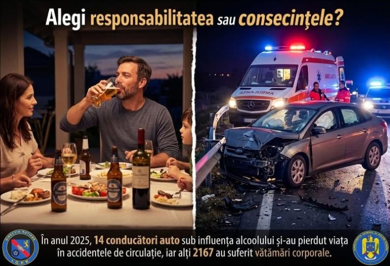 Acțiune a Poliției în Neamț. Controale între 1 și 3 mai pentru depistarea șoferilor care conduc sub influența alcoolului sau a substanțelor psihoactive