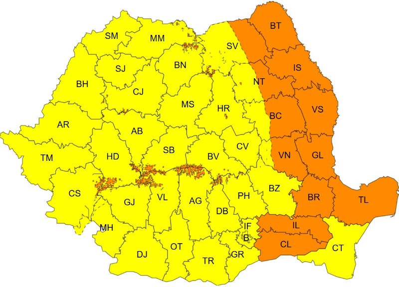 ANM: Moldova sub cod portocaliu de vânt puternic