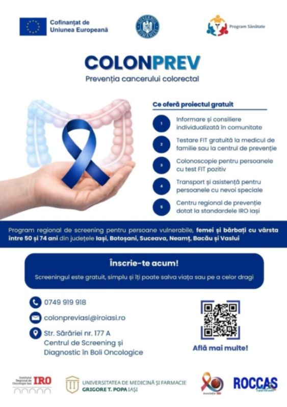 Program național de screening pentru depistarea cancerului colorectal, implementat în Regiunea Nord-Est