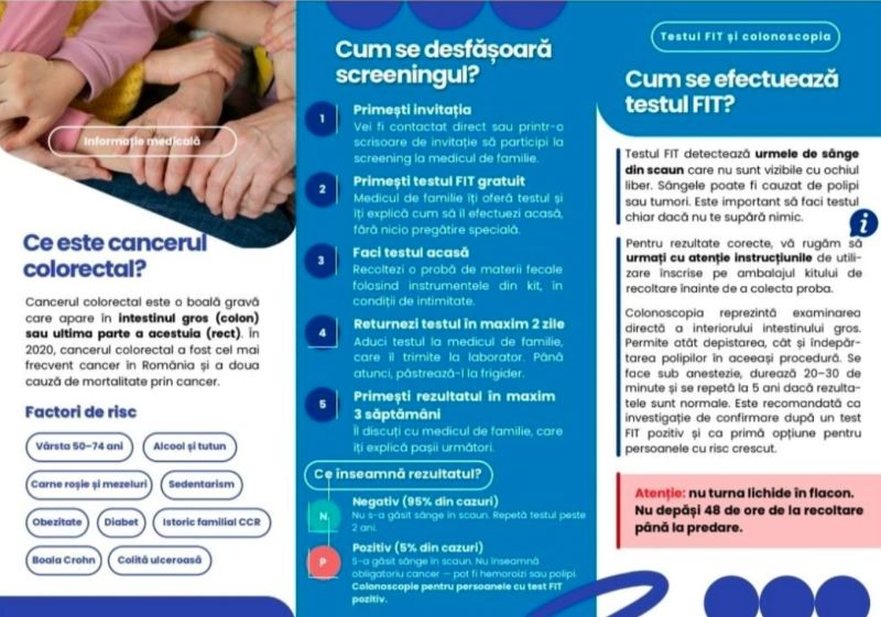 Program național de screening pentru depistarea cancerului colorectal, implementat în Regiunea Nord-Est