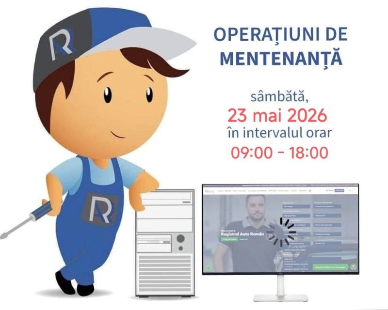 Atenție – pe 23 mai nu pot fi făcute programări online pe site-ul Registrului Auto Român
