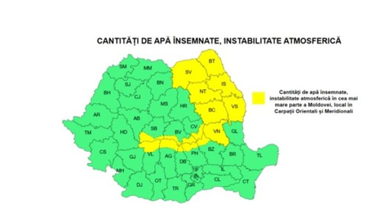 Moldova sub cod galben de ploi însemnate cantitativ