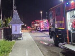Incendiu puternic la Dobreni: o gospodărie distrusă după șase ore de intervenție a pompierilor