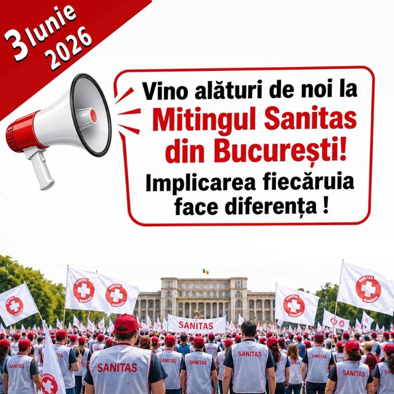 Protest Sanitas în Piața Victoriei – participă delegații din Regiunea Nord-Est