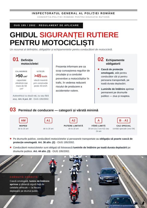 Poliția Rutieră desfășoară acțiuni speciale pentru siguranța vehiculelor pe două roți
