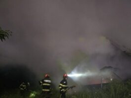 VIDEO. Incendiu la o anexă gospodărească în comuna Gârcina
