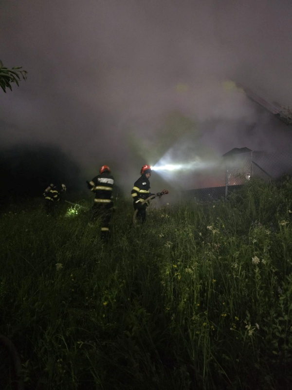 VIDEO. Incendiu la o anexă gospodărească în comuna Gârcina