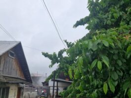 Știre actualizată. Piatra-Neamț. Incendiu în cartierul Gara Veche la acoperișul unei case. Pericol de extindere la alte locuințe