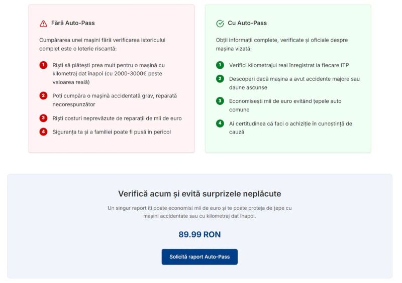 Practici înșelătoare în obținerea certificatul RAR Auto-Pass