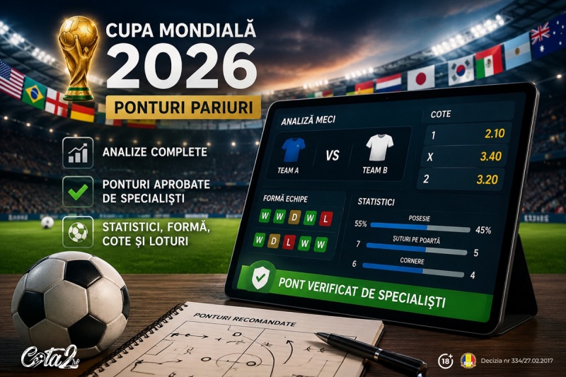 Ponturi pariuri pentru Cupa Mondială 2026: cum te ajută ponturile fotbal aprobate de specialiști