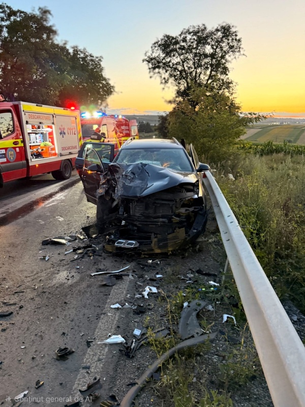 FOTO. Suceava. Tamponare violentă, accident cu 4 victime, între care și un copil