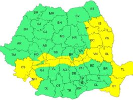 Cod galben de vânt în Neamț, Bacău, Iași și Vaslui