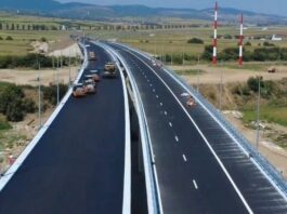 Lucrările avansează rapid la Autostrada Moldovei. Imagini cu pasajul de la Cleja, în apropiere de Bacău