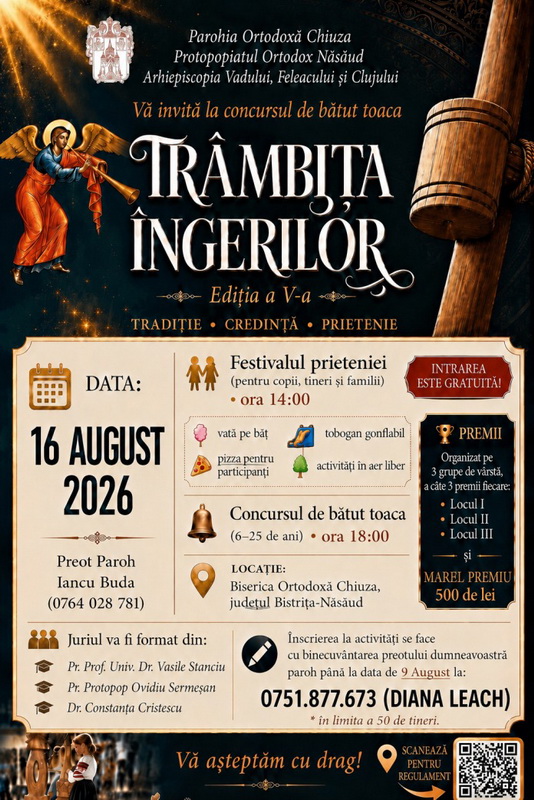 Trâmbița Îngerilor, un inedit concurs național de bătut toaca