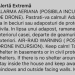 RO-ALERT – posibilă incursiune de drone RO-ALERT – posibilă incursiune de drone