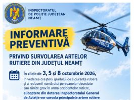 Atenție, șoferi! Elicoptere vor survola principalele drumuri din județ