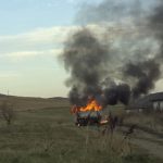 Botoșani. O autoutilitară a fost incendiată intenționat și a ars în totalitate
