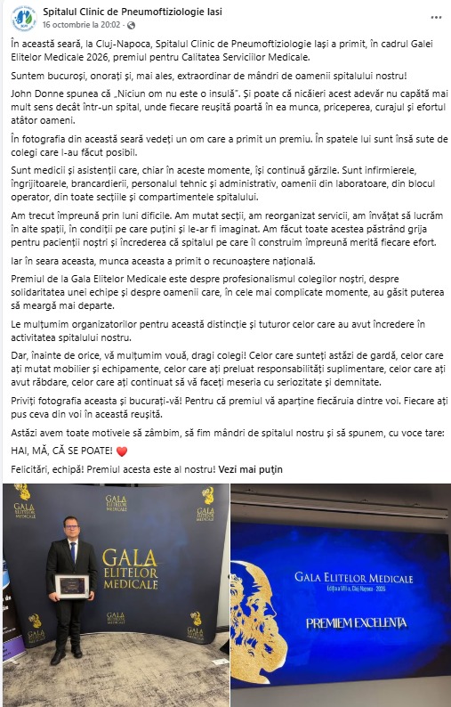 Spitalul de Pneumoftiziologie din Iași, ținta unei tentative de fraudă. „Nu percepem bani pentru îngrijiri urgente, indiferent dacă pacientul este asigurat sau nu” Spitalul de Pneumoftiziologie din Iași, ținta unei tentative de fraudă. „Nu percepem bani pentru îngrijiri urgente, indiferent dacă pacientul este asigurat sau nu”