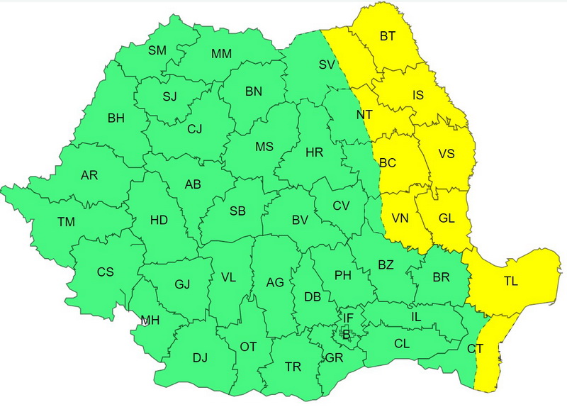 Cod galben de vânt în Moldova